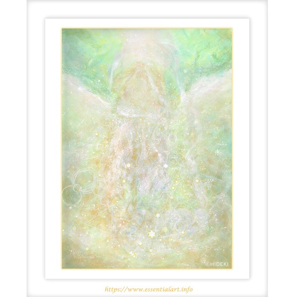 ヒーリングアート、エッセンシャルアート、アクリル画　白の女神