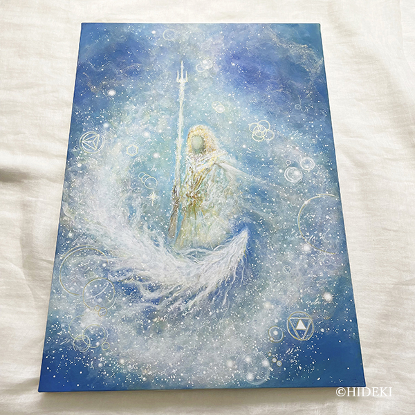 ワダツミ－海神、HIDEKIのアクリル画ヒーリングアート・スピリチュアルアート